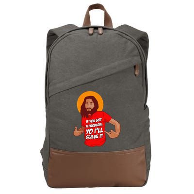 Funny Jesus Christian Meme Yo Ill Solve It Christmas Cotton Canvas Backpack