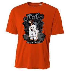 Funny Jesus Christian Weight Lifting Gym Gag Gifts Cooling Performance Crew T-Shirt