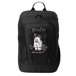 Funny Jesus Christian Weight Lifting Gym Gag Gifts City Backpack