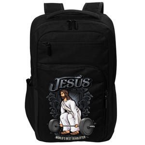 Funny Jesus Christian Weight Lifting Gym Gag Gifts Impact Tech Backpack