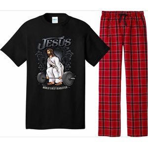 Funny Jesus Christian Weight Lifting Gym Gag Gifts Pajama Set