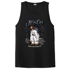 Funny Jesus Christian Weight Lifting Gym Gag Gifts PosiCharge Competitor Tank