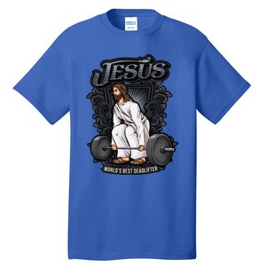 Funny Jesus Christian Weight Lifting Gym Gag Gifts Tall T-Shirt