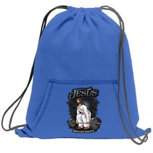 Funny Jesus Christian Weight Lifting Gym Gag Gifts Sweatshirt Cinch Pack Bag