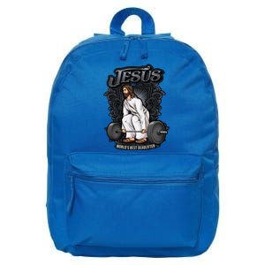 Funny Jesus Christian Weight Lifting Gym Gag Gifts 16 in Basic Backpack