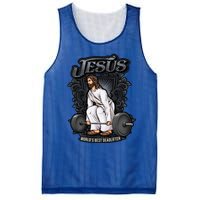 Funny Jesus Christian Weight Lifting Gym Gag Gifts Mesh Reversible Basketball Jersey Tank