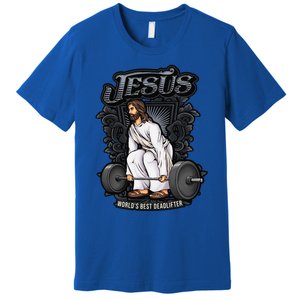 Funny Jesus Christian Weight Lifting Gym Gag Gifts Premium T-Shirt