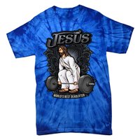 Funny Jesus Christian Weight Lifting Gym Gag Gifts Tie-Dye T-Shirt