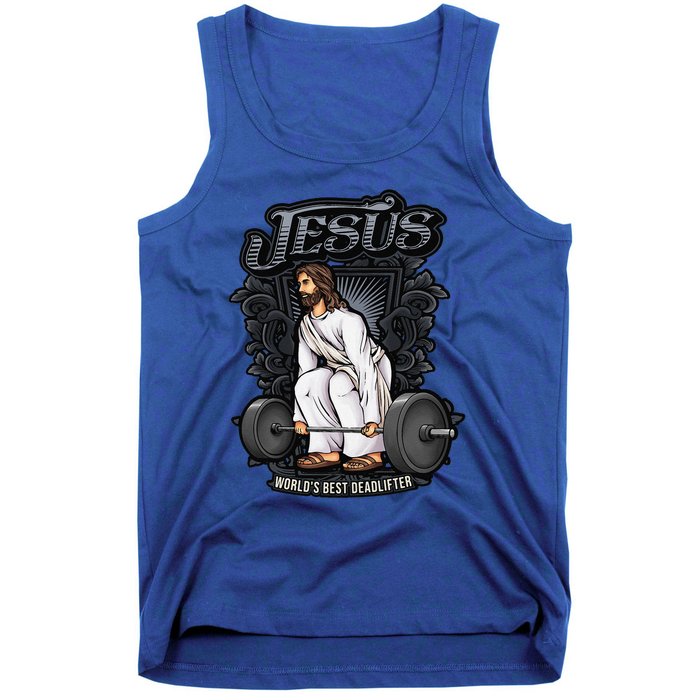 Funny Jesus Christian Weight Lifting Gym Gag Gifts Tank Top