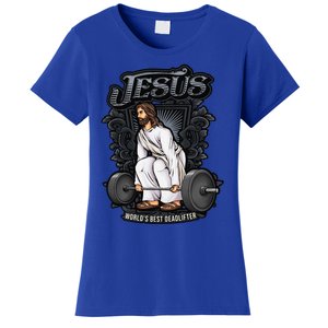 Funny Jesus Christian Weight Lifting Gym Gag Gifts Women's T-Shirt