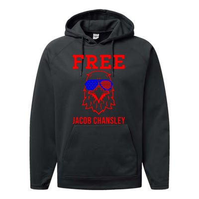 Free Jacob Chansley MAGA Conservative January 6 Performance Fleece Hoodie