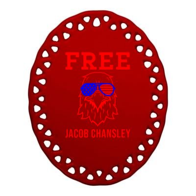 Free Jacob Chansley MAGA Conservative January 6 Ceramic Oval Ornament