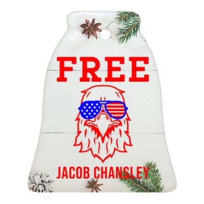 Free Jacob Chansley MAGA Conservative January 6 Ceramic Bell Ornament