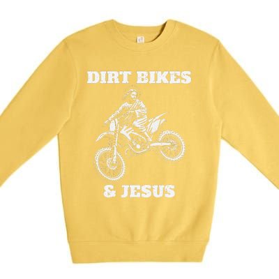 Funny Jesus Christ Dirtbike Motorcross Motocross Dirt Bike Premium Crewneck Sweatshirt