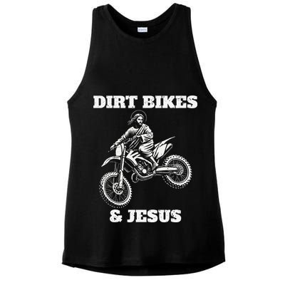 Funny Jesus Christ Dirtbike Motorcross Motocross Dirt Bike Ladies PosiCharge Tri-Blend Wicking Tank