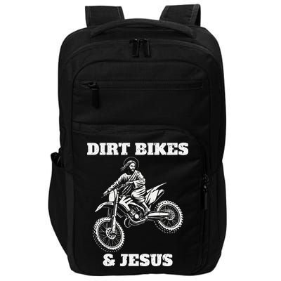 Funny Jesus Christ Dirtbike Motorcross Motocross Dirt Bike Impact Tech Backpack