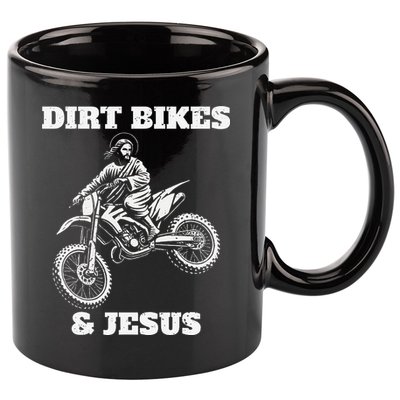 Funny Jesus Christ Dirtbike Motorcross Motocross Dirt Bike 11oz C Handle Ceramic Mug