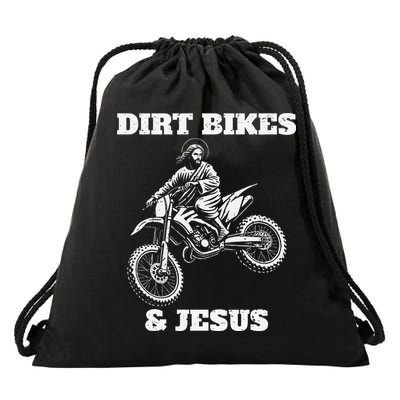 Funny Jesus Christ Dirtbike Motorcross Motocross Dirt Bike Drawstring Bag