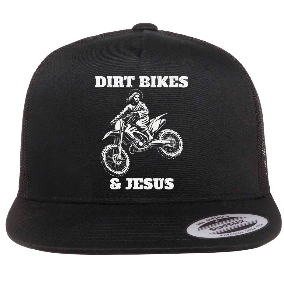 Funny Jesus Christ Dirtbike Motorcross Motocross Dirt Bike Flat Bill Trucker Hat