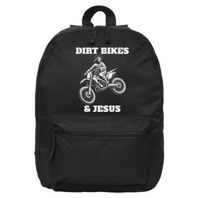 Funny Jesus Christ Dirtbike Motorcross Motocross Dirt Bike 16 in Basic Backpack
