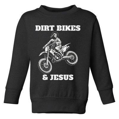 Funny Jesus Christ Dirtbike Motorcross Motocross Dirt Bike Toddler Sweatshirt