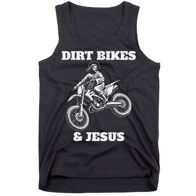 Funny Jesus Christ Dirtbike Motorcross Motocross Dirt Bike Tank Top