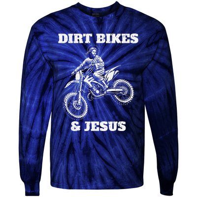 Funny Jesus Christ Dirtbike Motorcross Motocross Dirt Bike Tie-Dye Long Sleeve Shirt