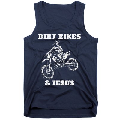 Funny Jesus Christ Dirtbike Motorcross Motocross Dirt Bike Tank Top