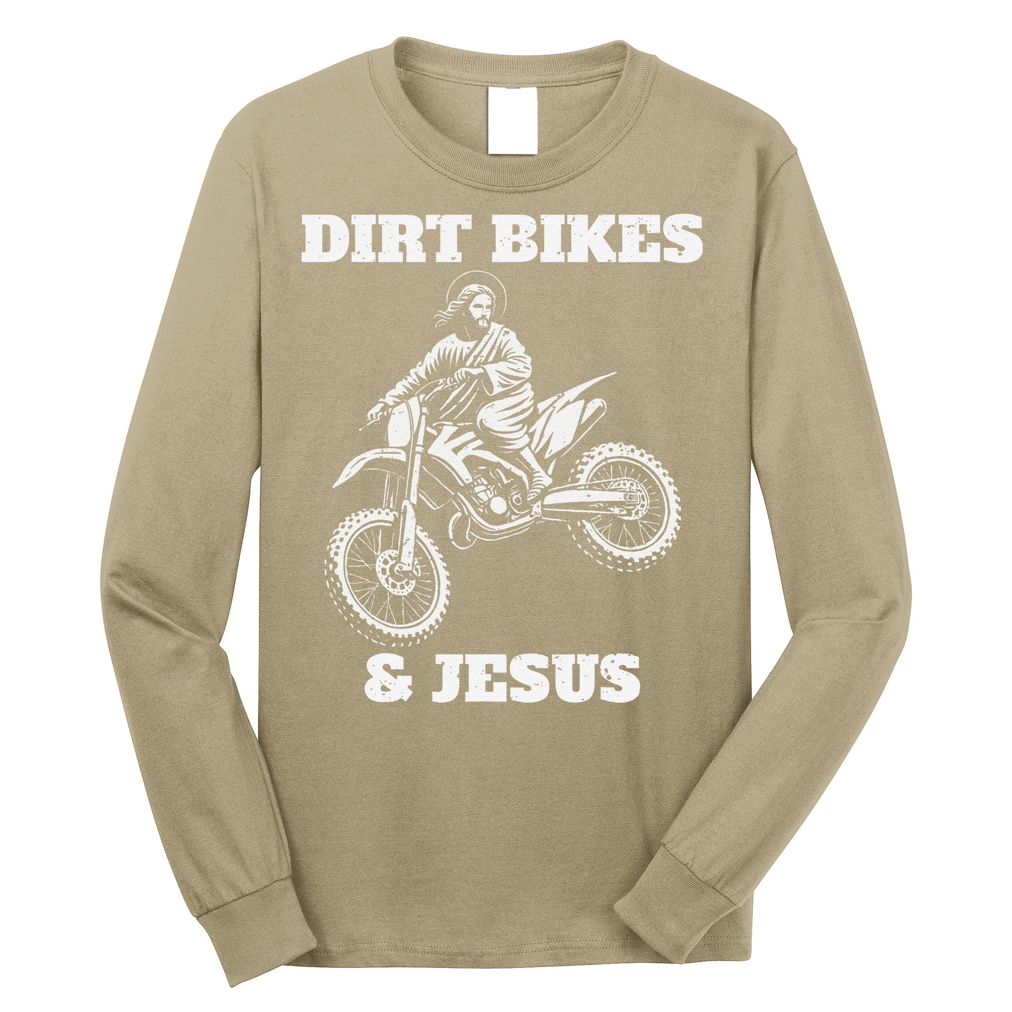 Funny Jesus Christ Dirtbike Motorcross Motocross Dirt Bike Long Sleeve Shirt