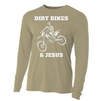 Funny Jesus Christ Dirtbike Motorcross Motocross Dirt Bike Cooling Performance Long Sleeve Crew