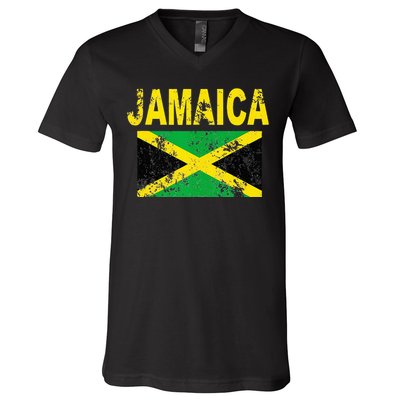 Flag Jamaica Cool Jamaican Flags Women Gift V-Neck T-Shirt