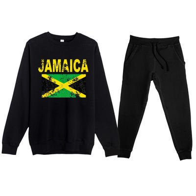 Flag Jamaica Cool Jamaican Flags Women Gift Premium Crewneck Sweatsuit Set