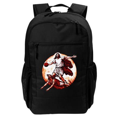 Funny Jesus Crossing Up The Devil Christian Basketball Lover Daily Commute Backpack