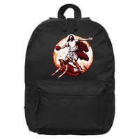 Funny Jesus Crossing Up The Devil Christian Basketball Lover 16 in Basic Backpack