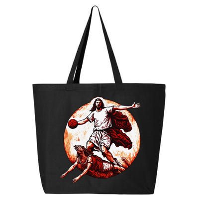 Funny Jesus Crossing Up The Devil Christian Basketball Lover 25L Jumbo Tote