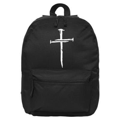 Funny Jesus Cross Three Nails Christian Vintage Gift 16 in Basic Backpack