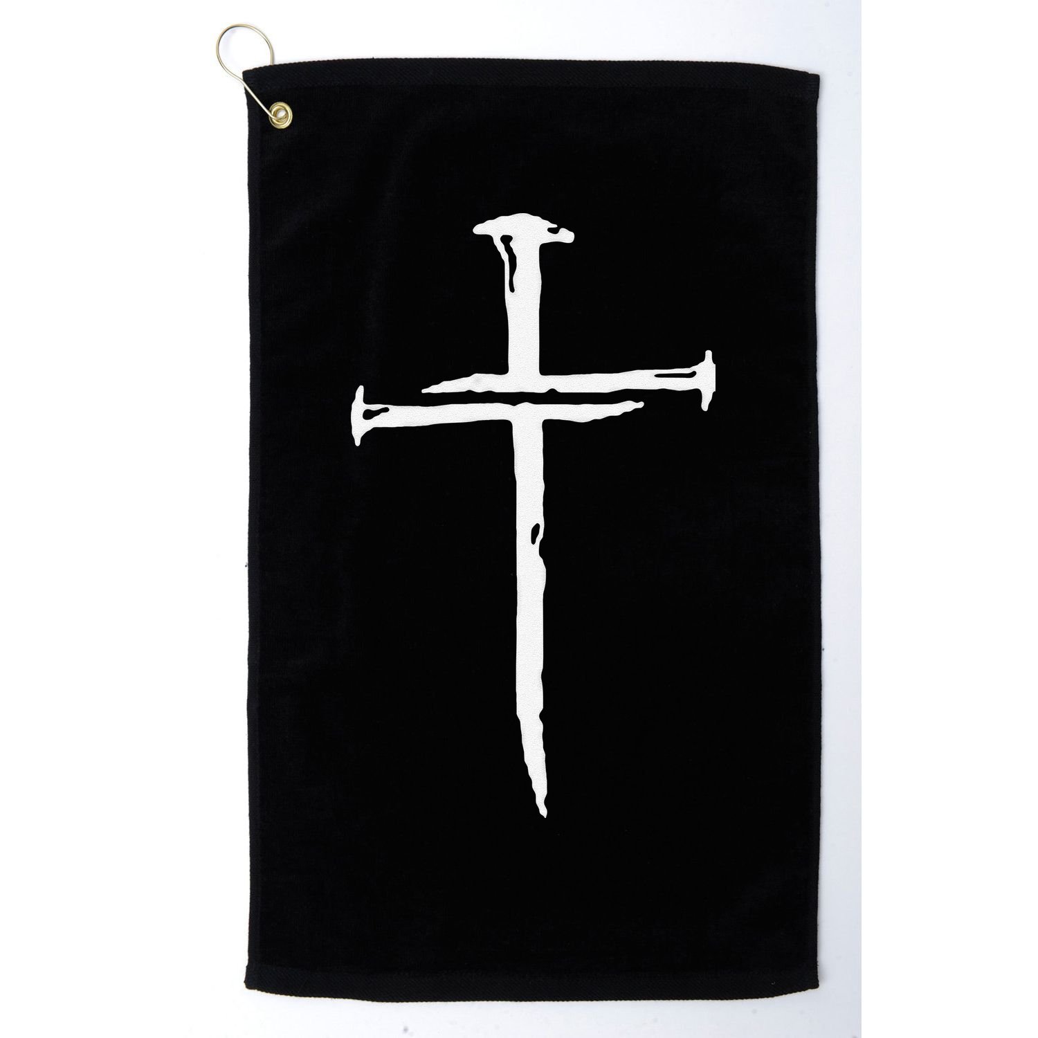 Funny Jesus Cross Three Nails Christian Vintage Gift Golf Towel