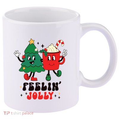 Feelin Jolly Christmas 11oz C Handle Ceramic Mug