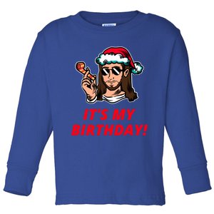 Funny Jesus Christ ItS My Birthday Christmas Graphic Gift Toddler Long Sleeve Shirt