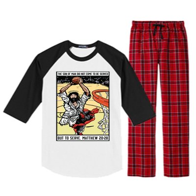 Funny Jesus Christian Playing Basketball Gift For Boy Raglan Sleeve Pajama Set