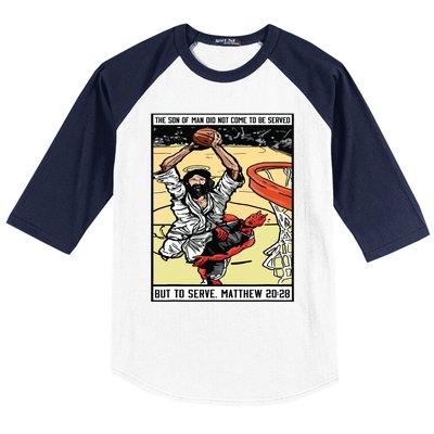 Funny Jesus Christian Playing Basketball Gift For Boy Baseball Sleeve Shirt