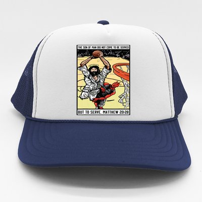 Funny Jesus Christian Playing Basketball Gift For Boy Trucker Hat