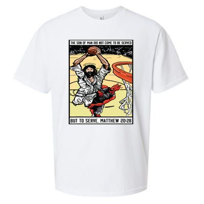 Funny Jesus Christian Playing Basketball Gift For Boy Sueded Cloud Jersey T-Shirt