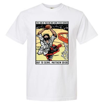 Funny Jesus Christian Playing Basketball Gift For Boy Garment-Dyed Heavyweight T-Shirt