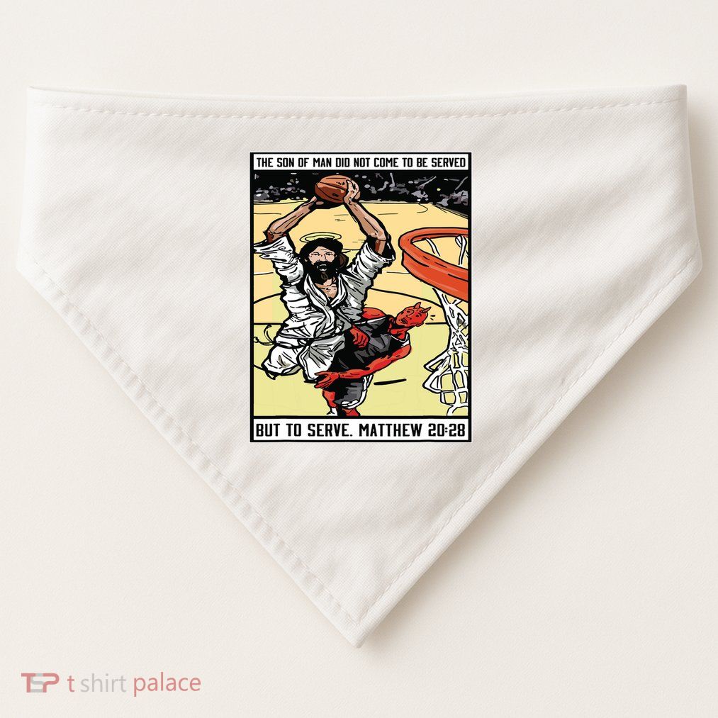 Funny Jesus Christian Playing Basketball Gift For Boy USA-Made Doggie Bandana