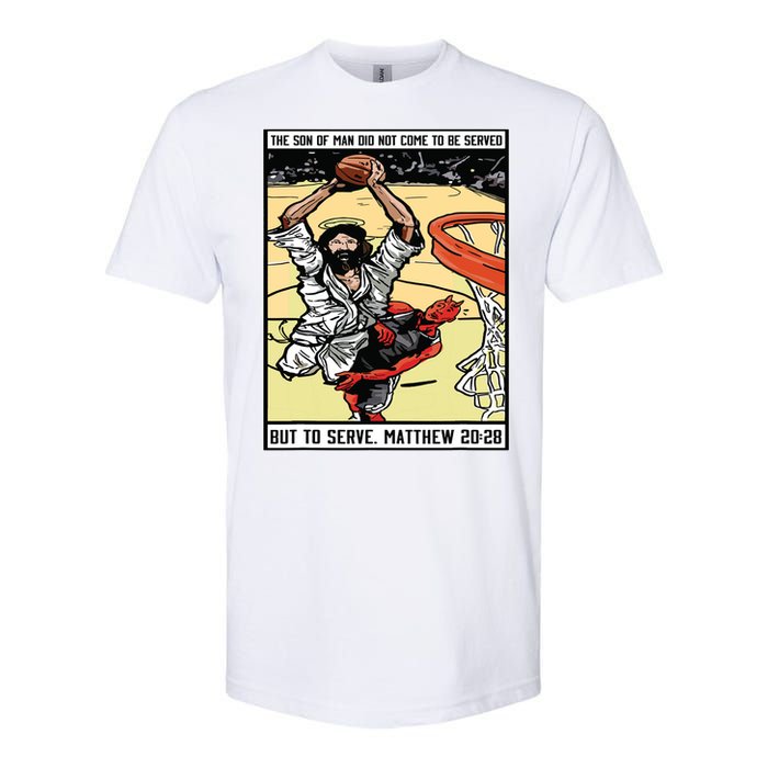 Funny Jesus Christian Playing Basketball Gift For Boy Softstyle® CVC T-Shirt