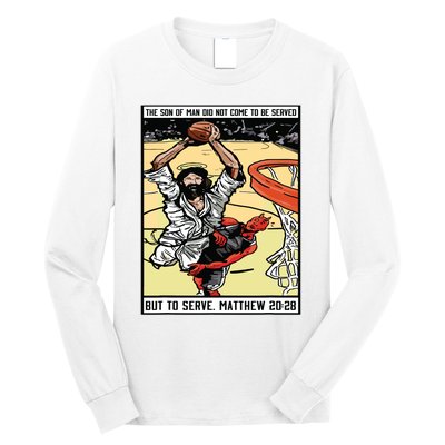 Funny Jesus Christian Playing Basketball Gift For Boy Long Sleeve Shirt