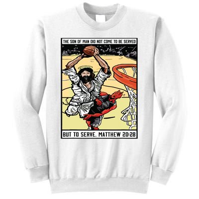 Funny Jesus Christian Playing Basketball Gift For Boy Sweatshirt