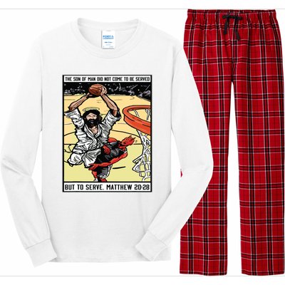 Funny Jesus Christian Playing Basketball Gift For Boy Long Sleeve Pajama Set