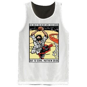 Funny Jesus Christian Playing Basketball Gift For Boy Mesh Reversible Basketball Jersey Tank